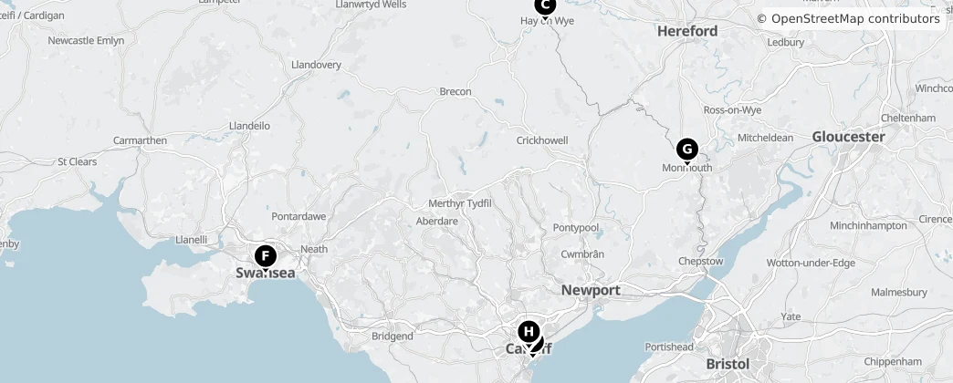 Map of Wales