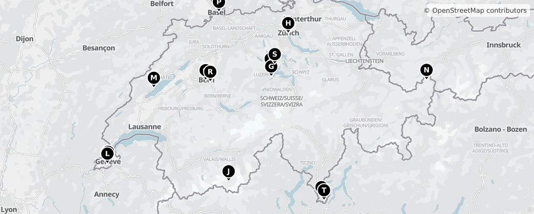 Map of Zwitserland