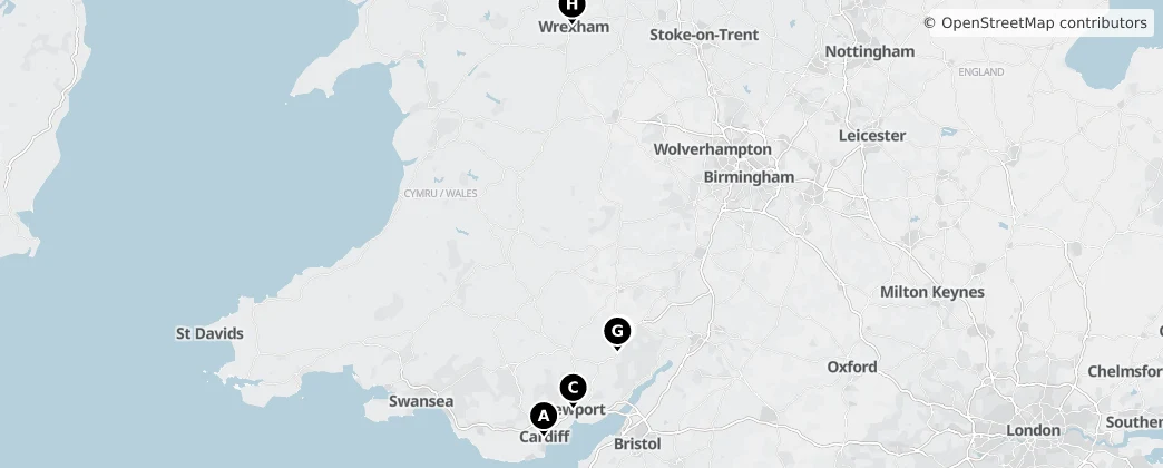 Map of Wales