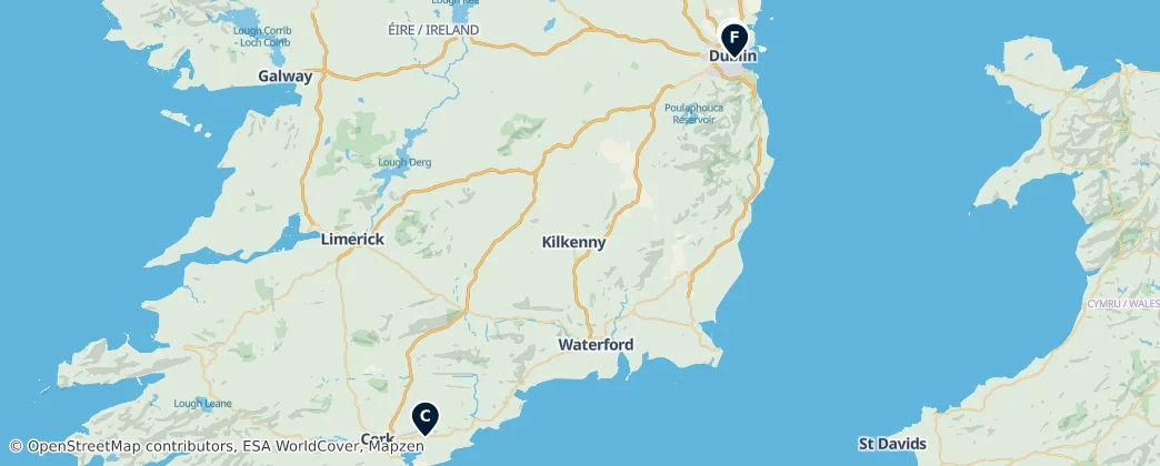 Map of Ierland