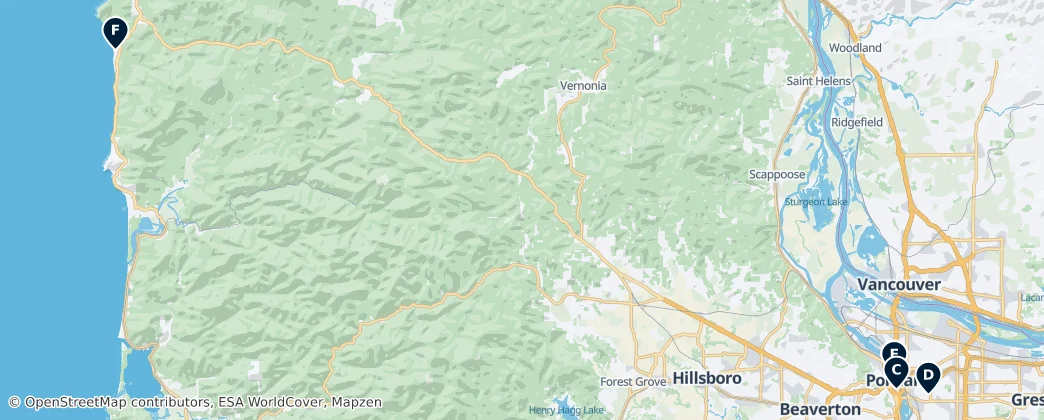 Map of Oregon