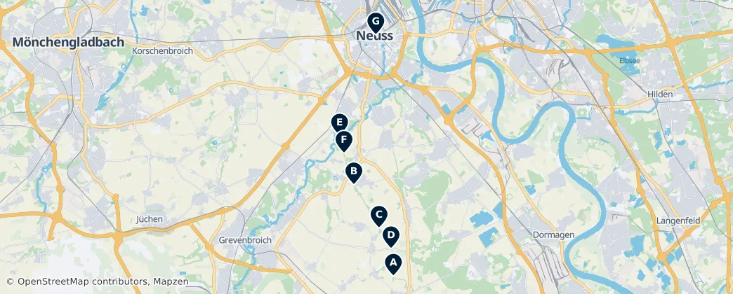Map of Rhein-Kreis Neuss