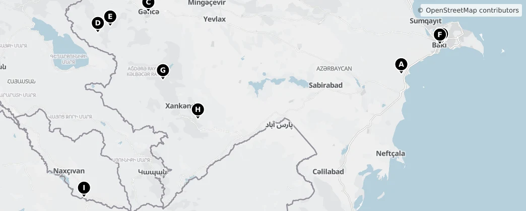 Map of Azerbeidzjan