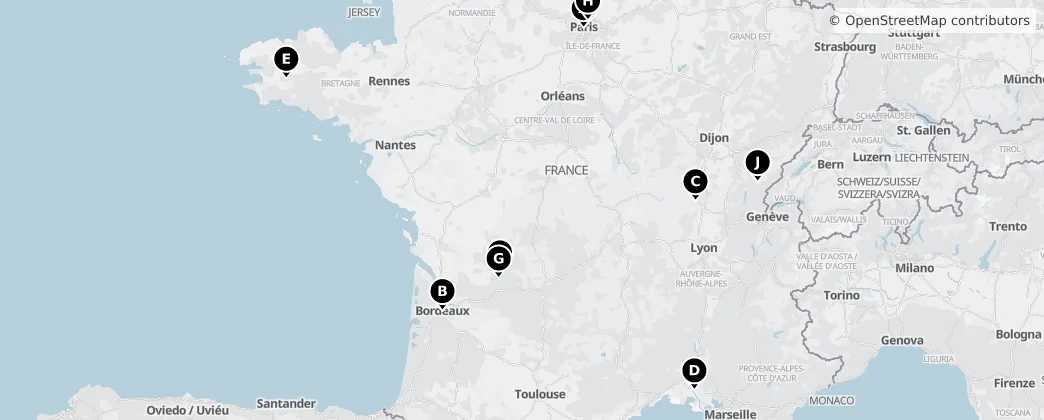 Map of Frankrijk