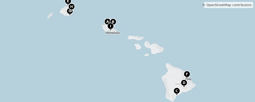 Map of Hawaïaanse eilanden