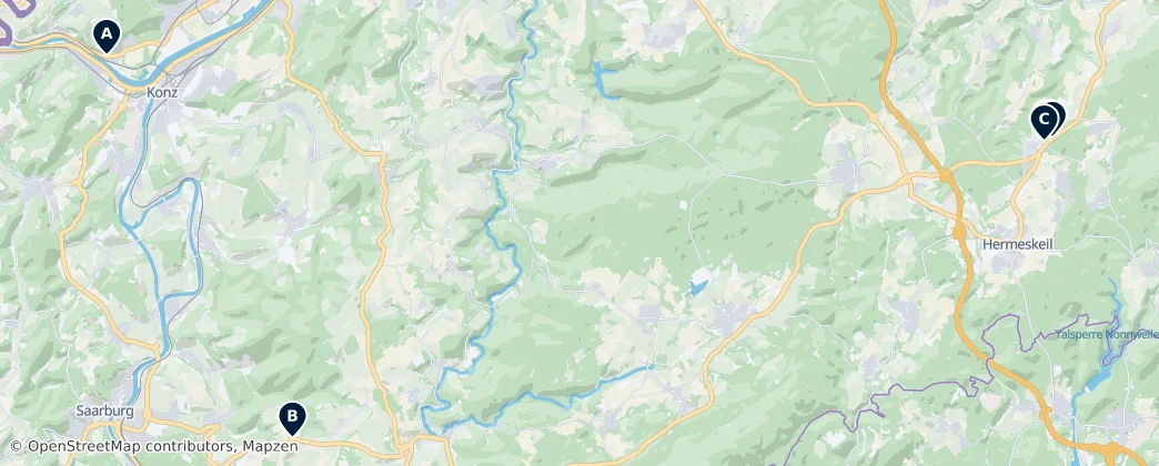 Map of Landkreis Trier-Saarburg