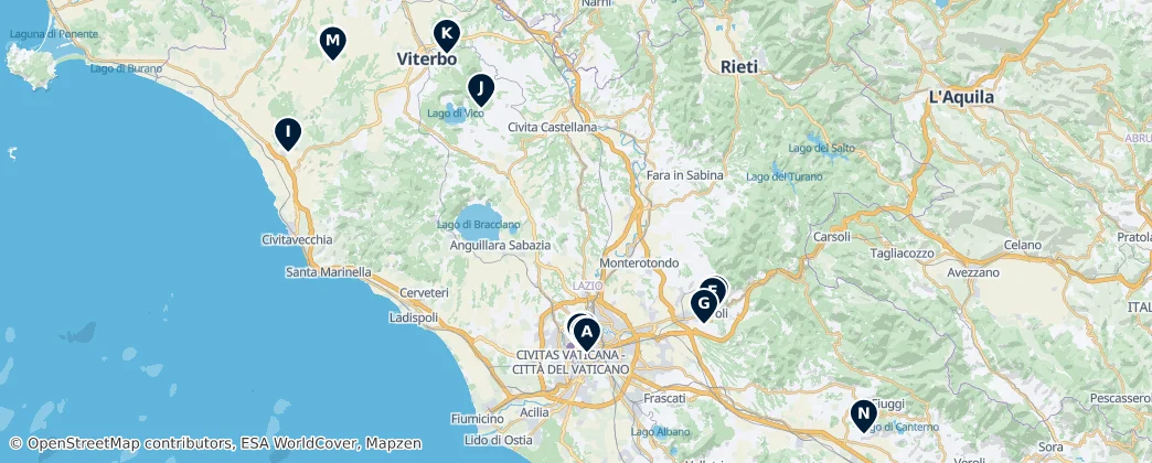 Map of Lazio