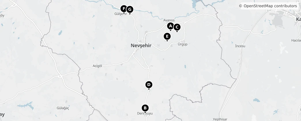 Map of Nevşehir