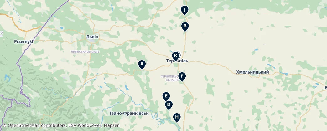 Map of Oblast Ternopil