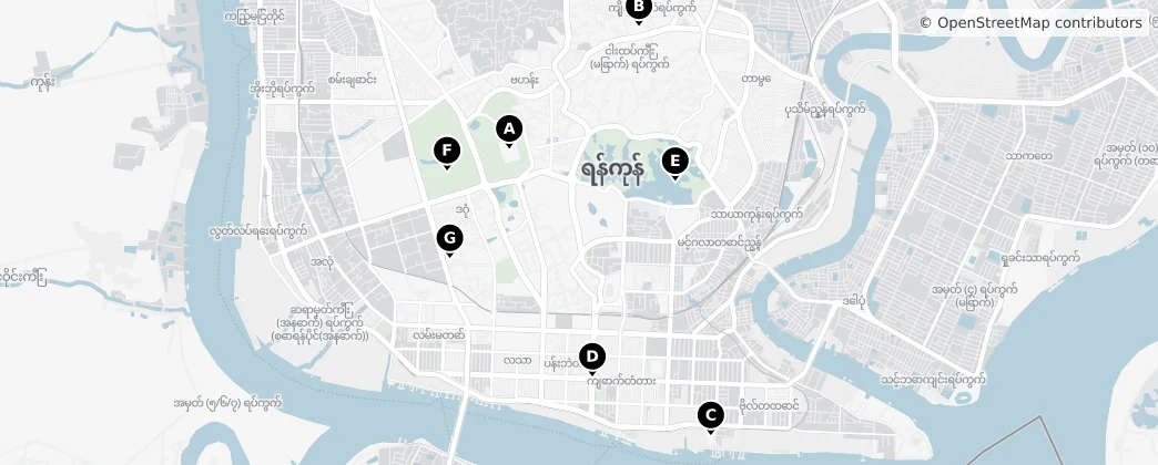 Map of Yangon