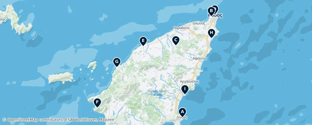 Map of Rhodos