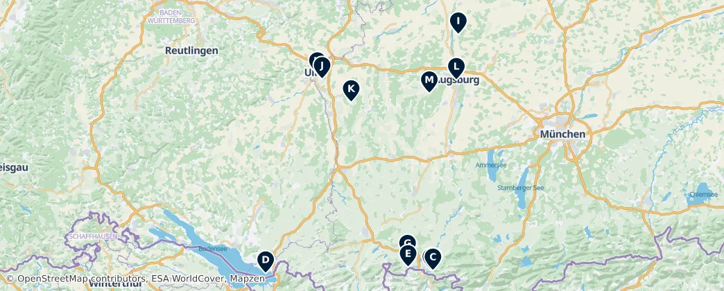 Map of Schwaben