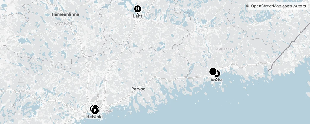Map of Etelä-Suomi
