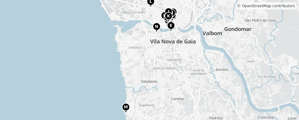 Map of Vila Nova de Gaia
