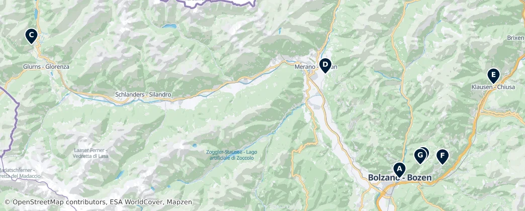 Map of Zuid-Tirol