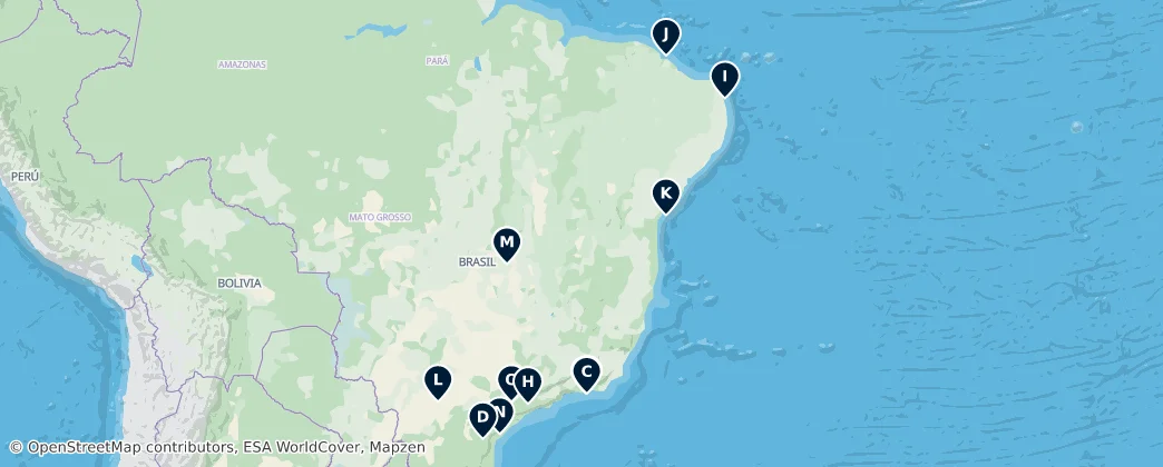Map of Brazilië
