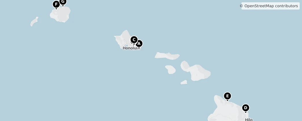 Map of Hawaïaanse eilanden