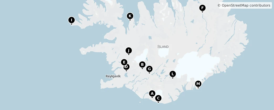 Map of Ísland