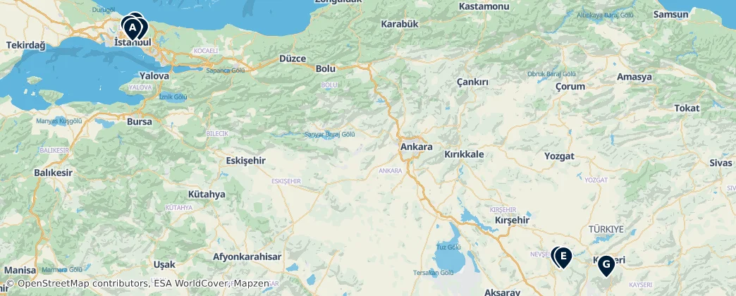 Map of Turkije