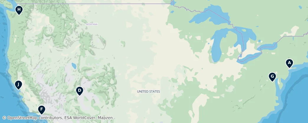 Map of Verenigde Staten van Amerika