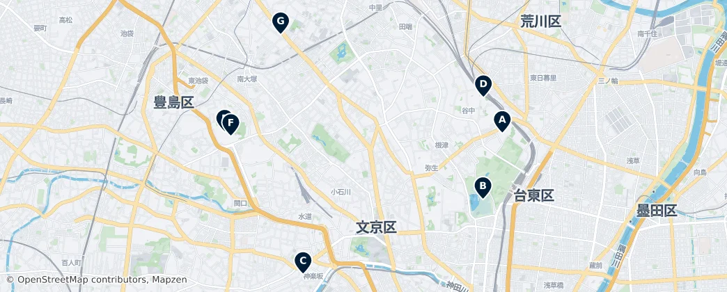 Map of Bunkyo