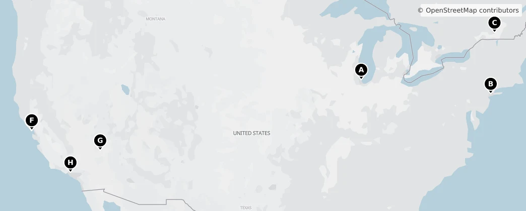Map of Noord-Amerika
