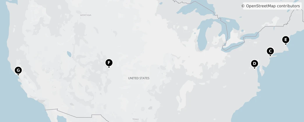 Map of Verenigde Staten van Amerika