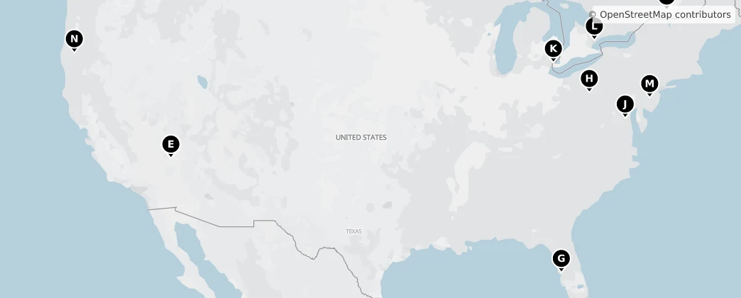 Map of Noord-Amerika