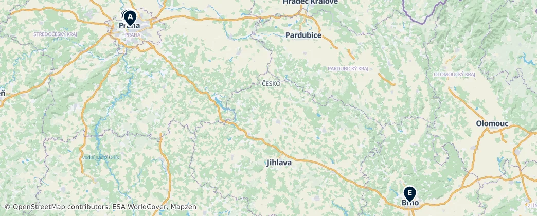 Map of Tsjechië