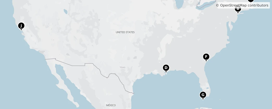Map of Verenigde Staten van Amerika