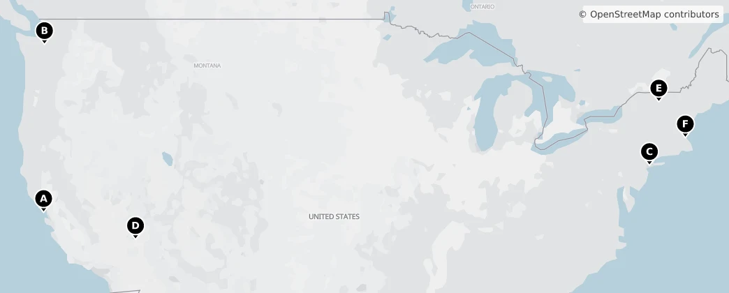 Map of Noord-Amerika