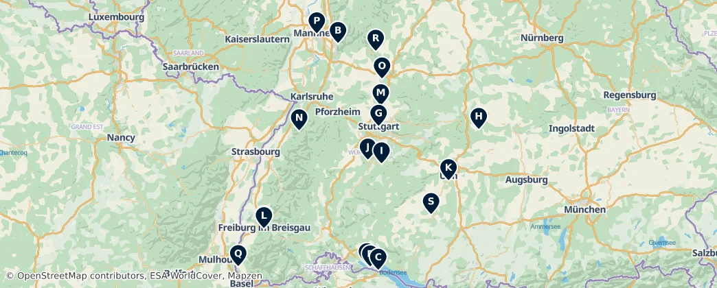 Map of Baden-Württemberg
