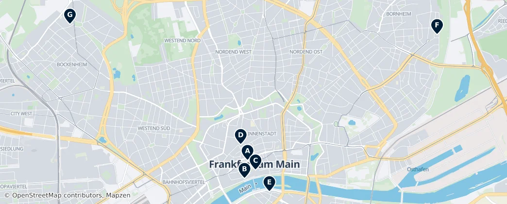 Map of Frankfort aan de Main