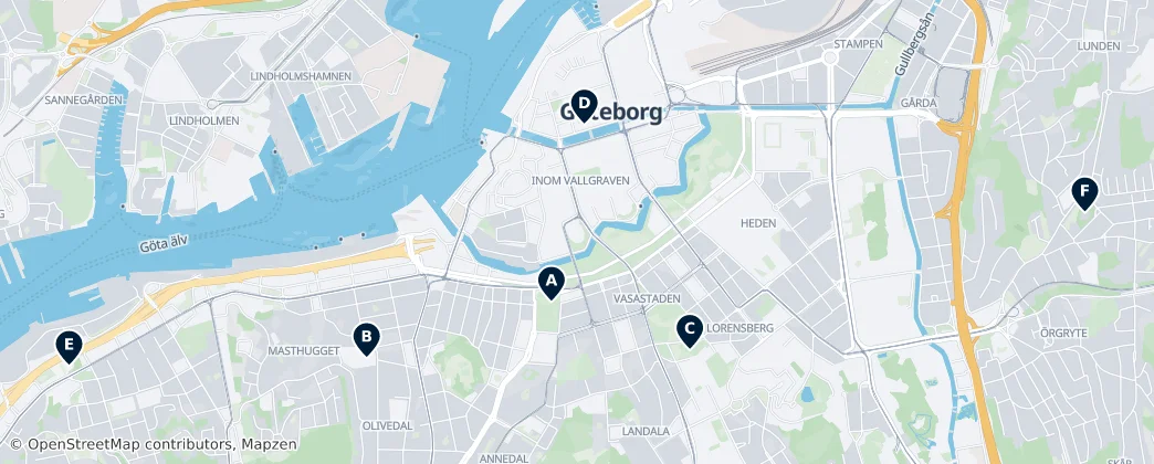 Map of Göteborg (stad)