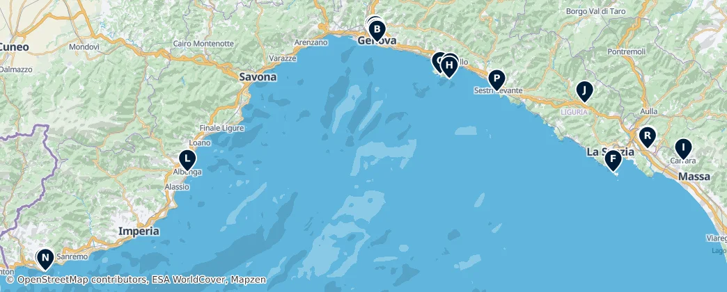 Map of Ligurië