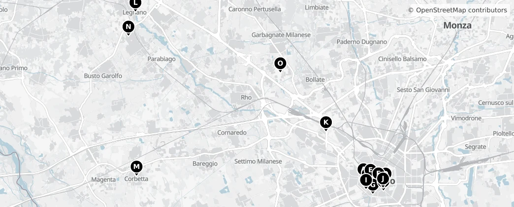 Map of Milaan