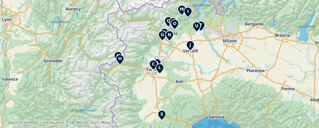 Map of Piëmont