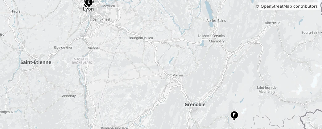 Map of Rhône-Alpes