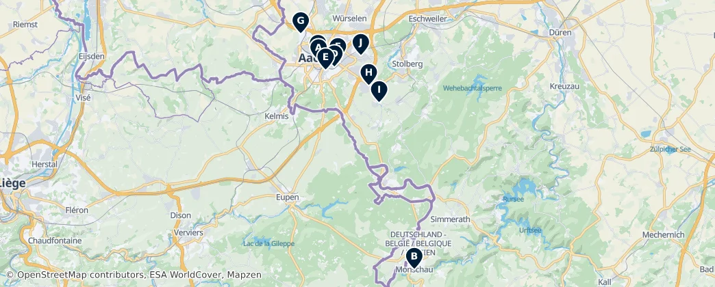 Map of Stedenregio Aken