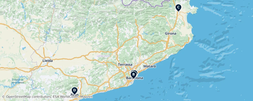 Map of Catalonië