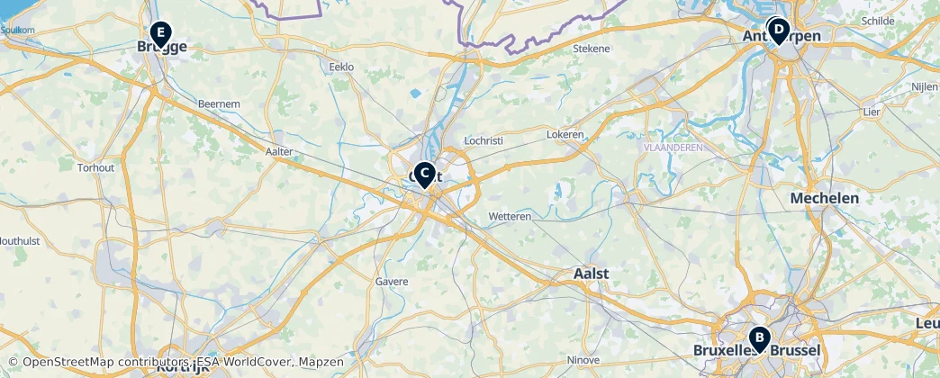 Map of België