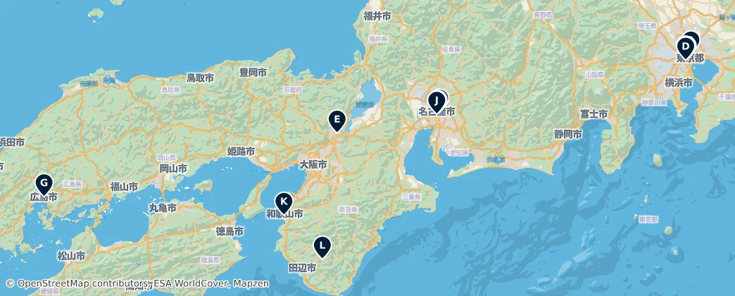 Map of Honshu