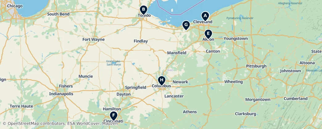 Map of Ohio