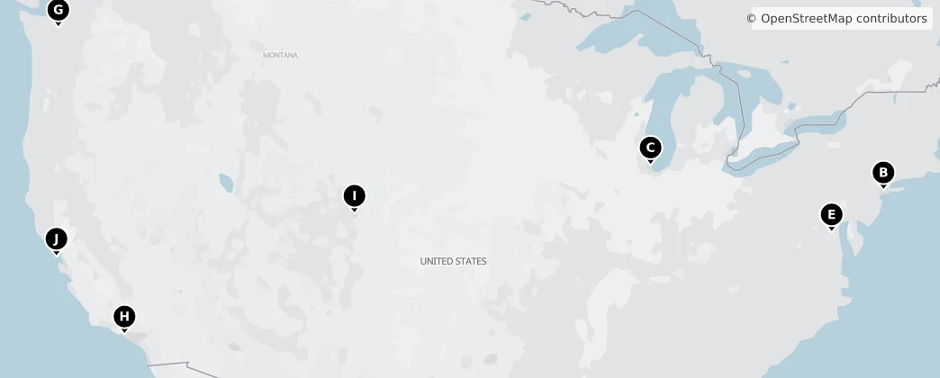 Map of Verenigde Staten van Amerika