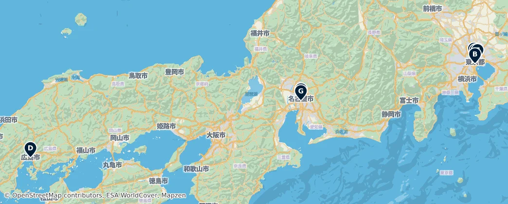 Map of Honshu