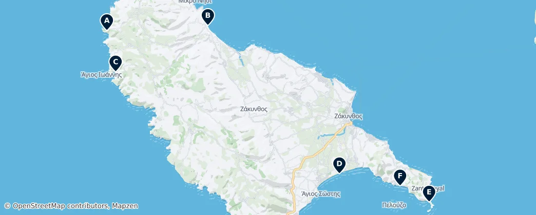Map of Zakynthos