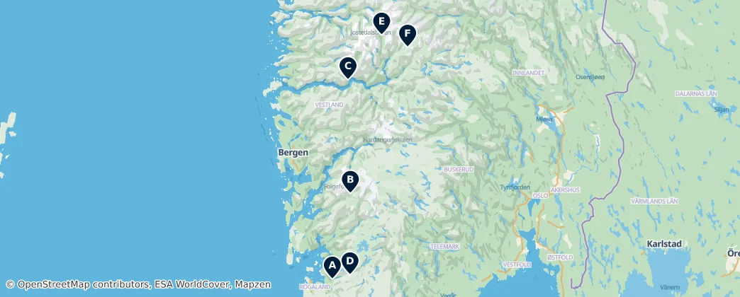 Map of Noorwegen