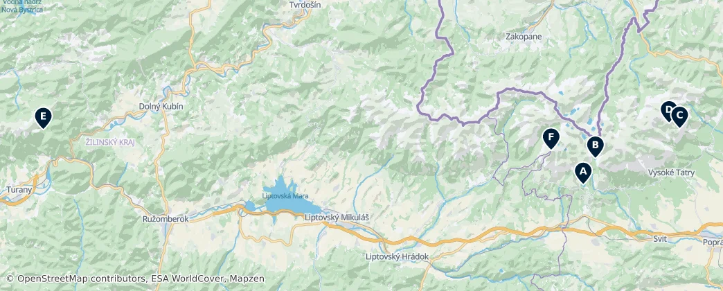 Map of Slowakije