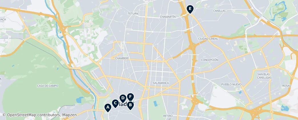 Map of Madrid