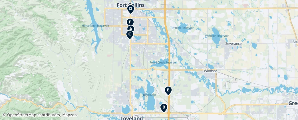Map of Larimer County